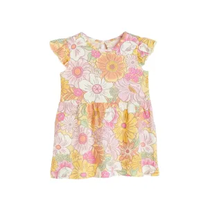 Children's dress H&M Ruffle-trimmed, yellow/flowers