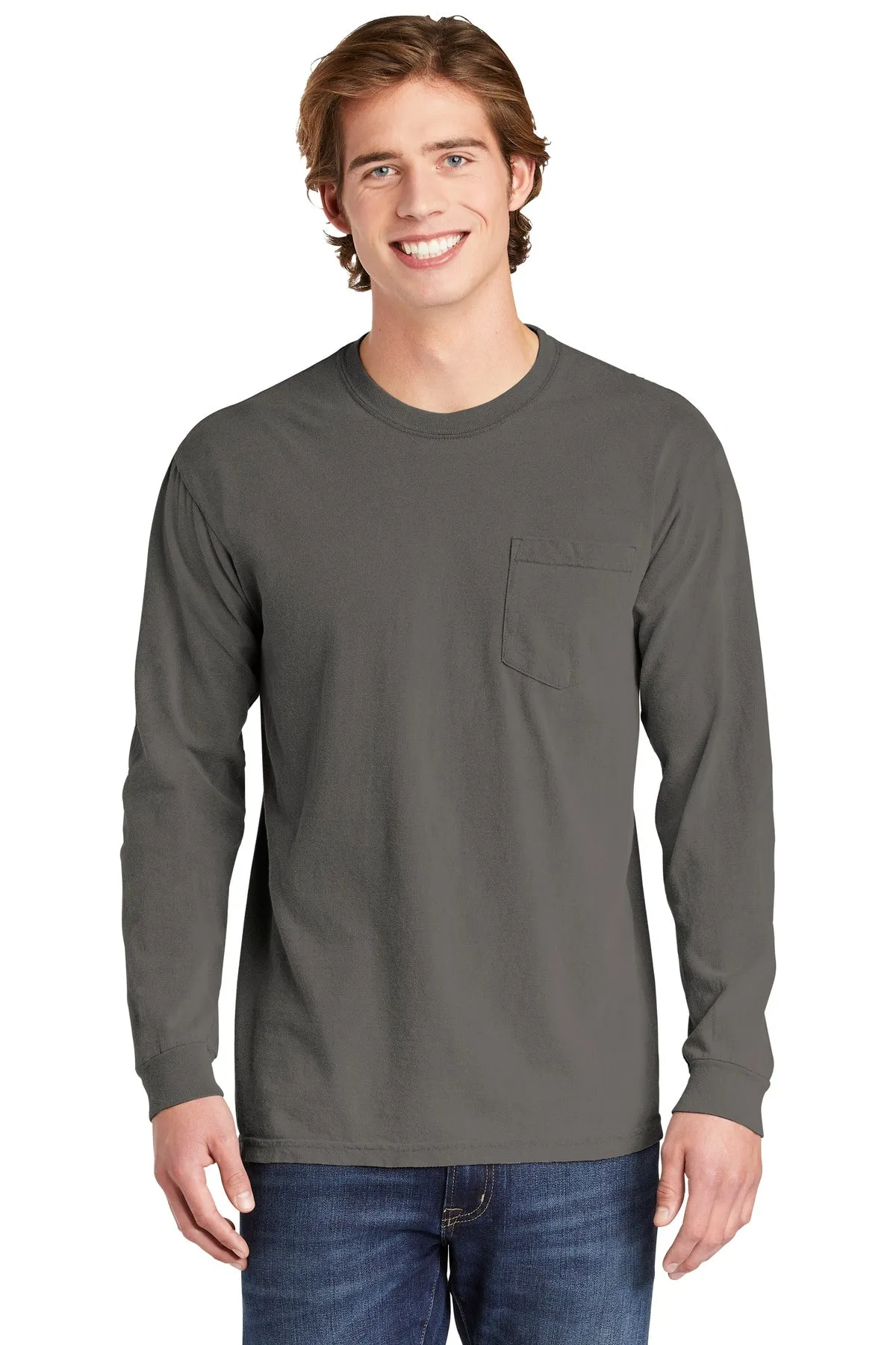 Comfort Colors Men's Heavyweight Ring Spun Long Sleeve Pocket Tee. 4410