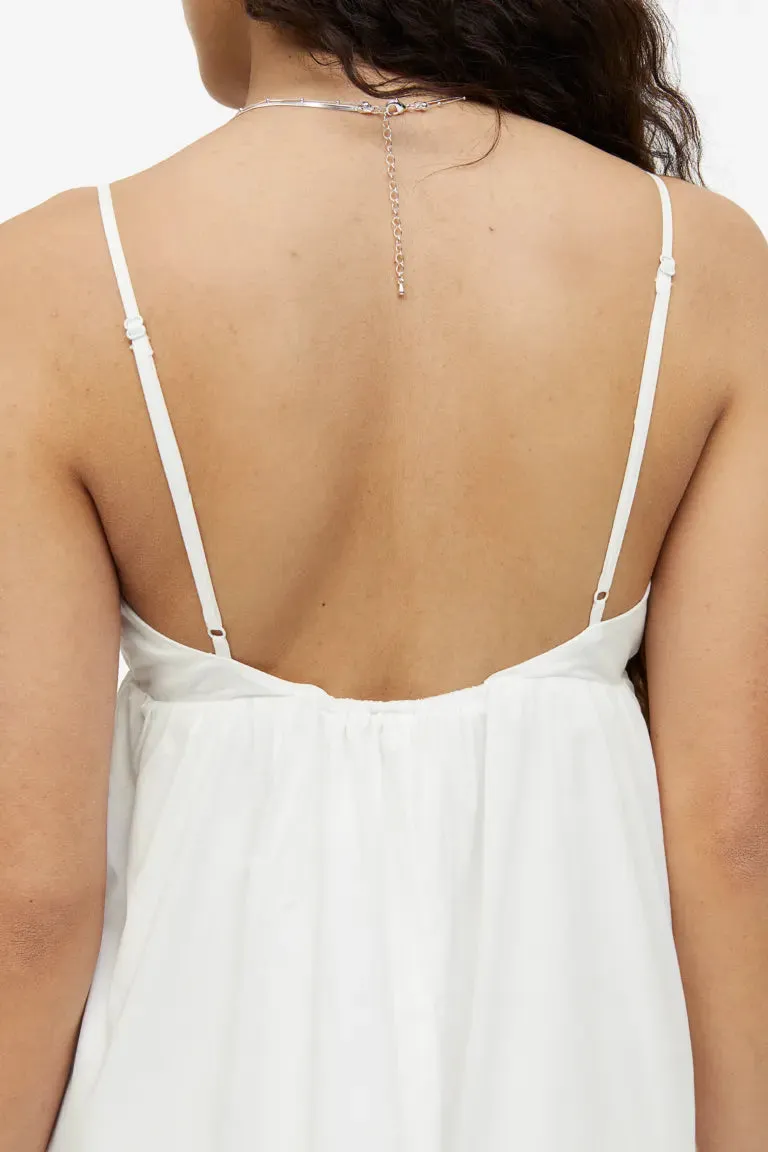 H&M tiered cotton dress, white